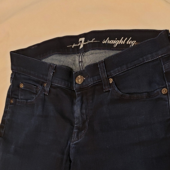 7 for all Mankind Slim Straight Jeans Dark Wash Womens Luxury Classic Summer - Picture 6 of 12